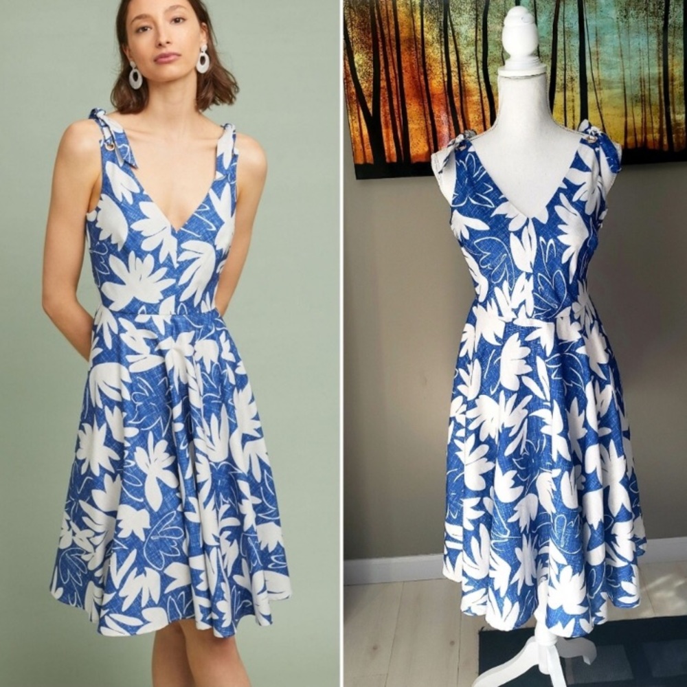 Anthropologie Hutch Leaf Mosaic Dress